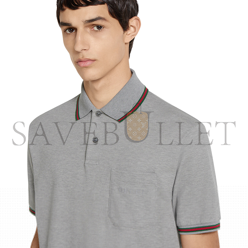 GUCCI COTTON PIQUET POLO SHIRT WITH EMBROIDERY 795174